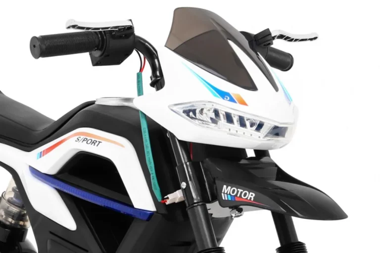 Night Rider Motor Na Baterije Za Djecu Bijeli + Pomoćni Kotači + Mp3 Usb + Gas, Bijela Motor Na Akumulator 8