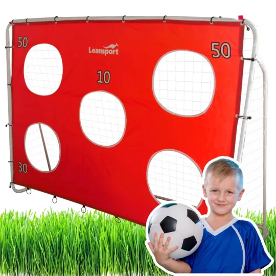 Nogometni Gol Za Trening S Podlogom Za Mete, Crveni, 213×152×75 Cm 1