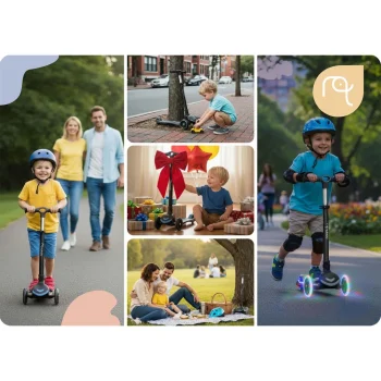 Nukido Flippo Trokotačni Skuter Za Djecu S Balansirajućim Sjedalom Crni 9