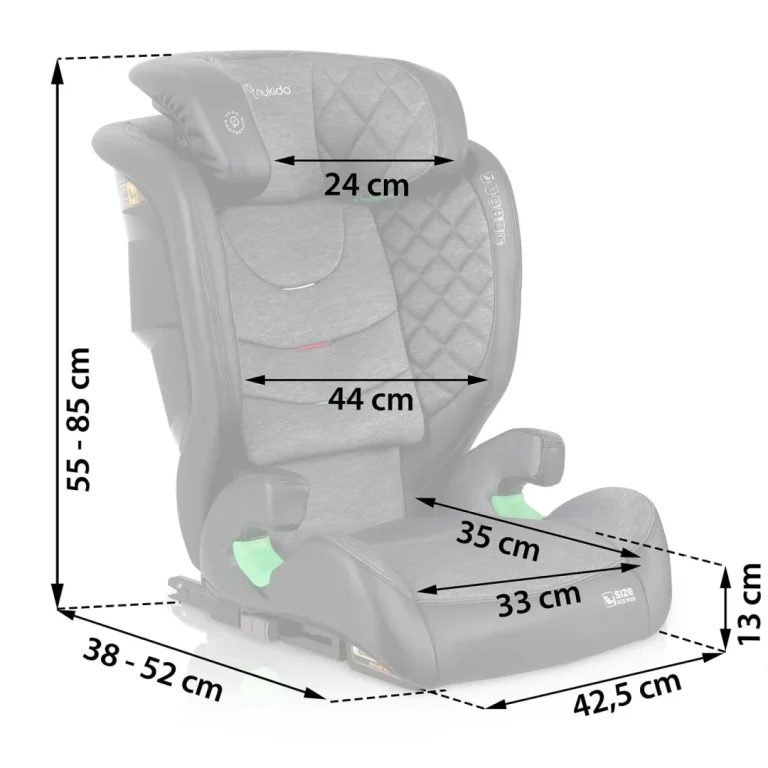 Nukido Louis Autosjedalica Crna/siva 15 36 Kg Isofix 8