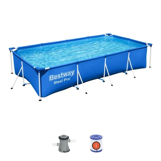 Obiteljski Steel Pro 3u1 Bazen S Okvirom Bestway 400x211x81cm + Pumpa + Filter 1