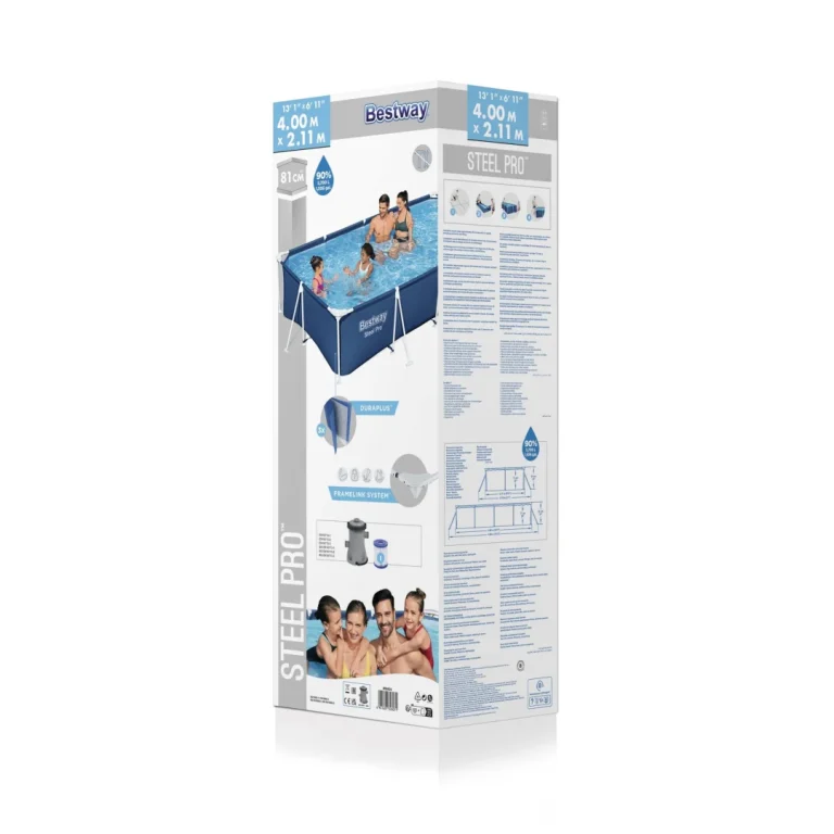 Obiteljski Bazen S Okvirom Od čelika Pro 400x211x81 Bestway 3u1 + Pumpa + Filter 12