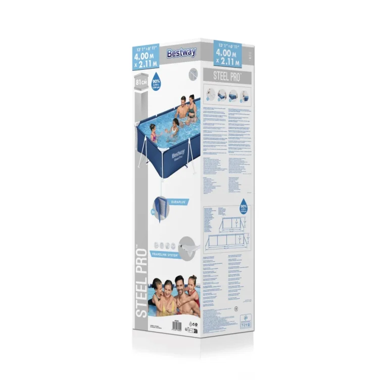 Obiteljski Bazen S Okvirom Od čelika Pro 400x211x81 Bestway + Komplet Za Popravak 9