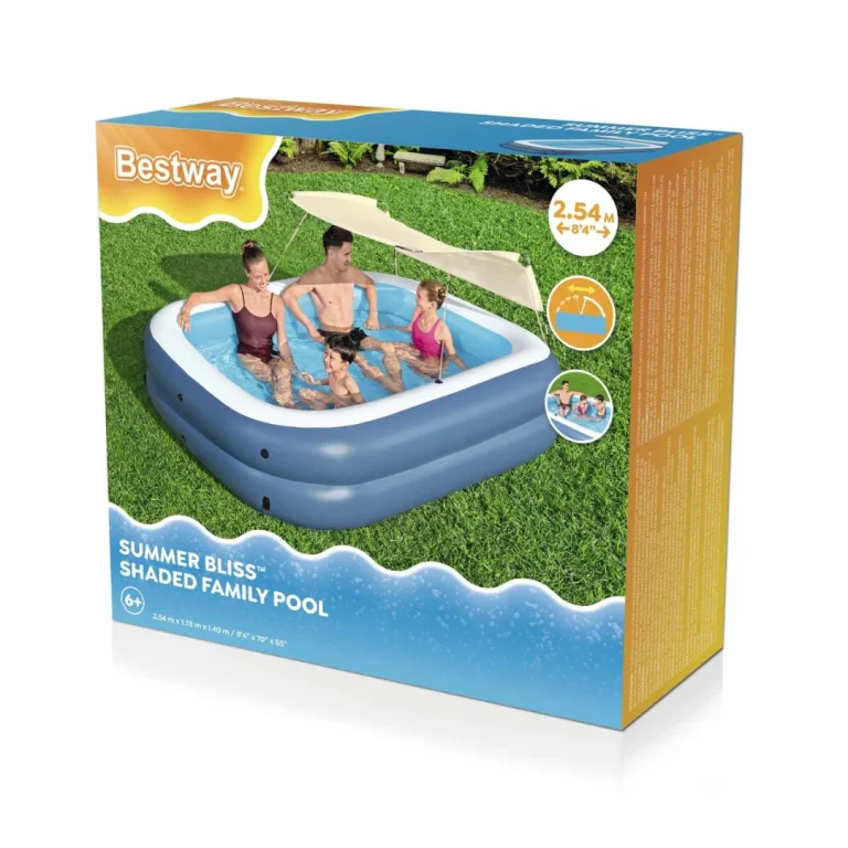 Obiteljski Napuhani Bazen 254x178x140cm Bestway Uv Zaštita + Pomični Krov 8