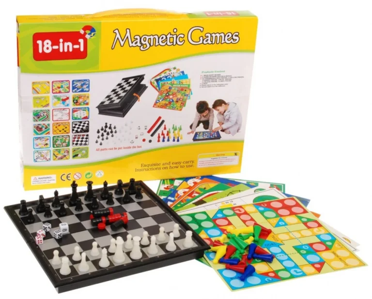 Ogroman Set 18 U 1 Magnetskih Društvenih Igara Za Djecu I Odrasle + Pribor 1
