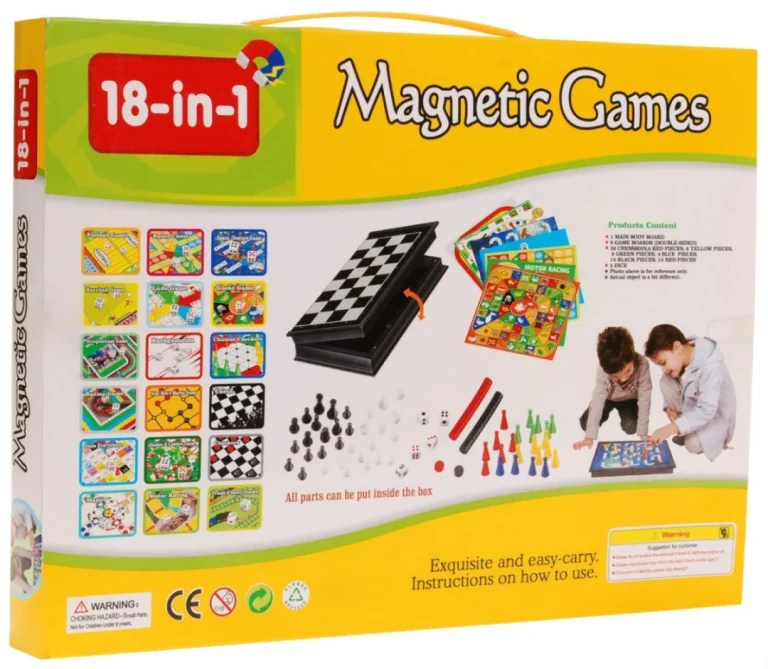 Ogroman Set 18 U 1 Magnetskih Društvenih Igara Za Djecu I Odrasle + Pribor 2