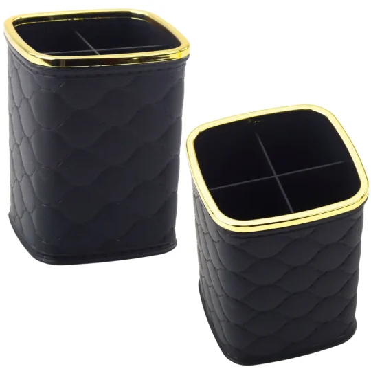 Organizator Za Kistove, četiri Pretinca, Crni, 12 X 9,5 Cm 1