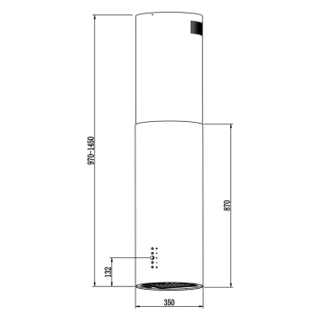 Otočna Kuhinjska Napa Berdsen Bt 221 35 Cm Crna 12