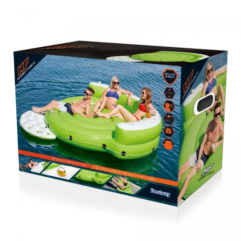 Otok Za Plivanje Za 5 Osoba Bestway 275x255x65cm + Platforma + 5 Držača Za Piće 8