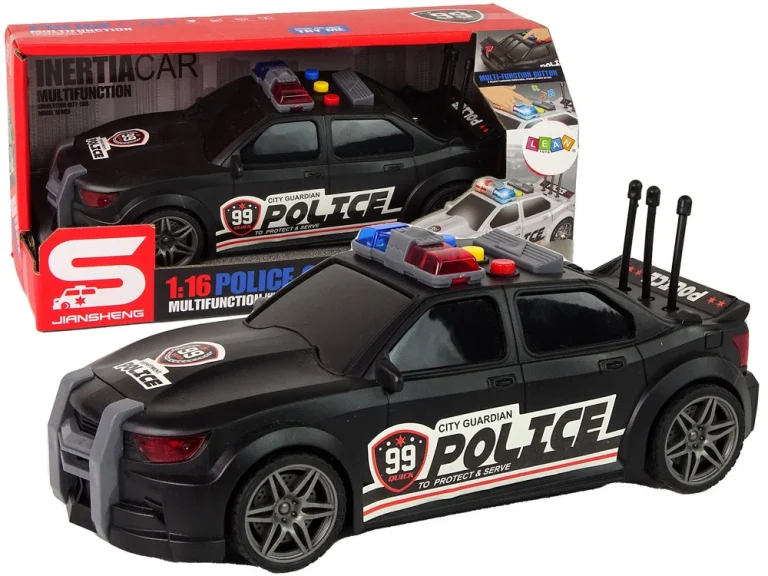Otvaranje Prtljažnika Sportskog Automobila Policijska Svjetla Zvuči Crno 1:16 1