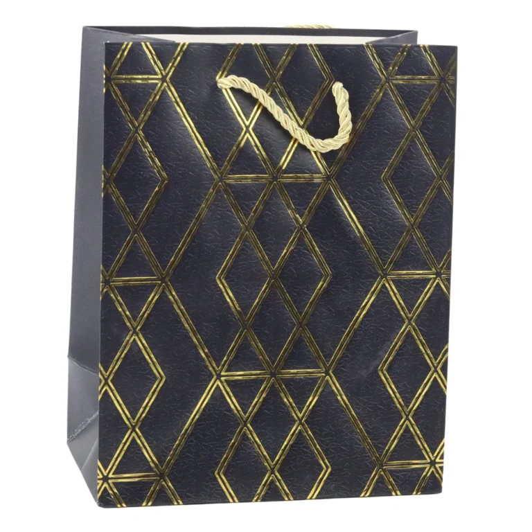 Papirnata Poklon Vrećica Elegantni Zlatni Uzorci 23 X 18 X 10,5 Cm 2