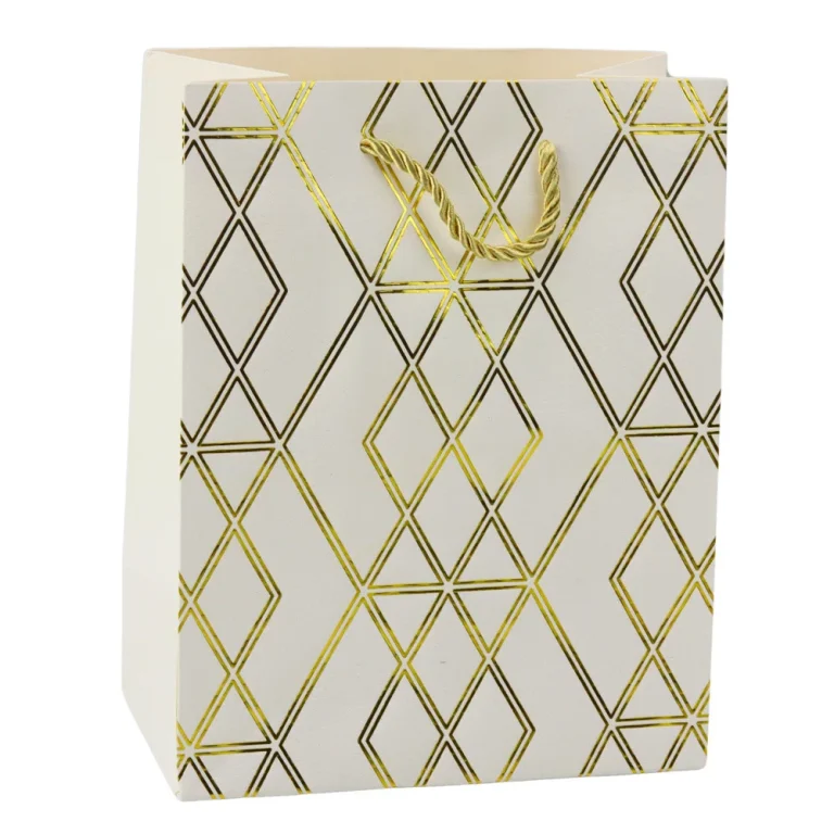 Papirnata Poklon Vrećica Elegantni Zlatni Uzorci 23 X 18 X 10,5 Cm 5