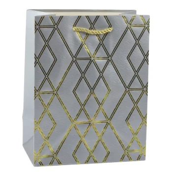 Papirnata Poklon Vrećica Elegantni Zlatni Uzorci 23 X 18 X 10,5 Cm 7