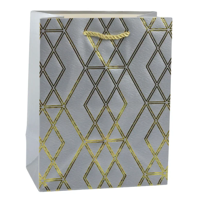 Papirnata Poklon Vrećica Elegantni Zlatni Uzorci 23 X 18 X 10,5 Cm 7