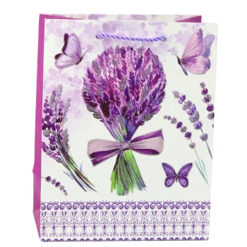 Papirnata Poklon Vrećica Boje Lavande Sa šljokicama 23 X 18 X 10,5 Cm 5