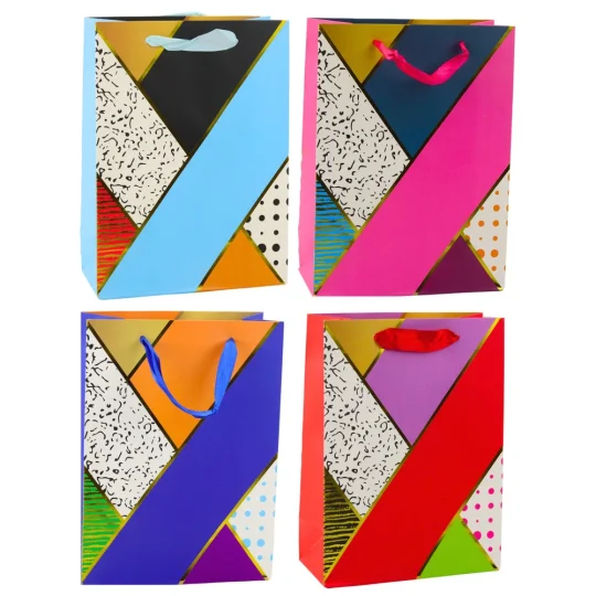 Papirnata Poklon Vrećica S Geometrijskim Uzorcima 23 X 18 X 10,5 Cm 1