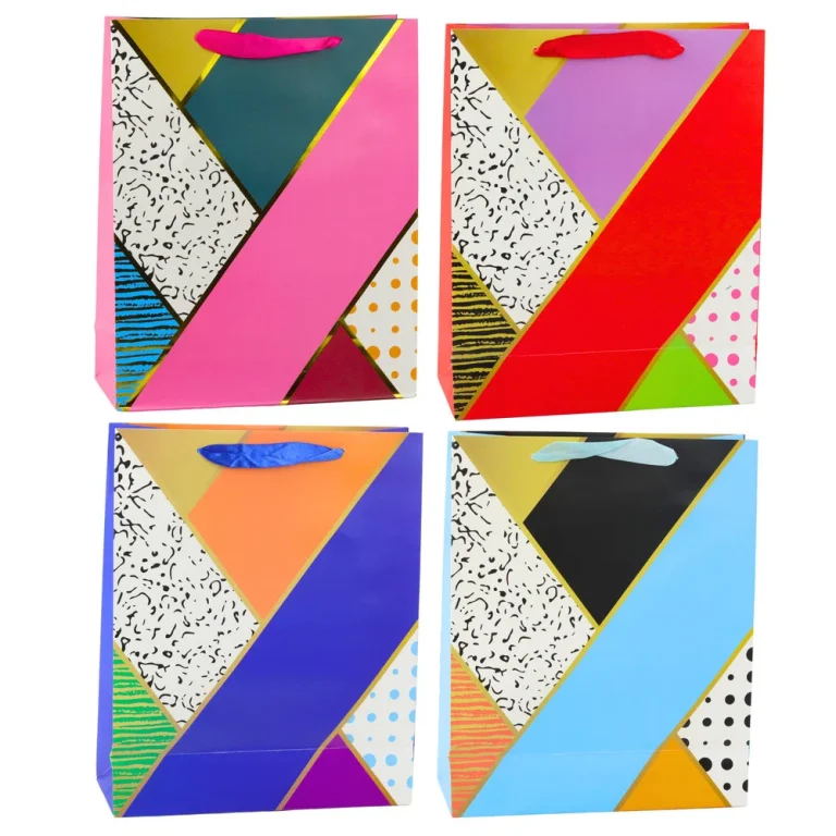 Papirnata Poklon Vrećica S Geometrijskim Uzorcima 32 X 26 X 12 Cm 1