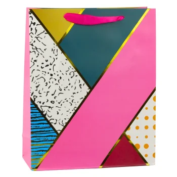 Papirnata Poklon Vrećica S Geometrijskim Uzorcima 32 X 26 X 12 Cm 2