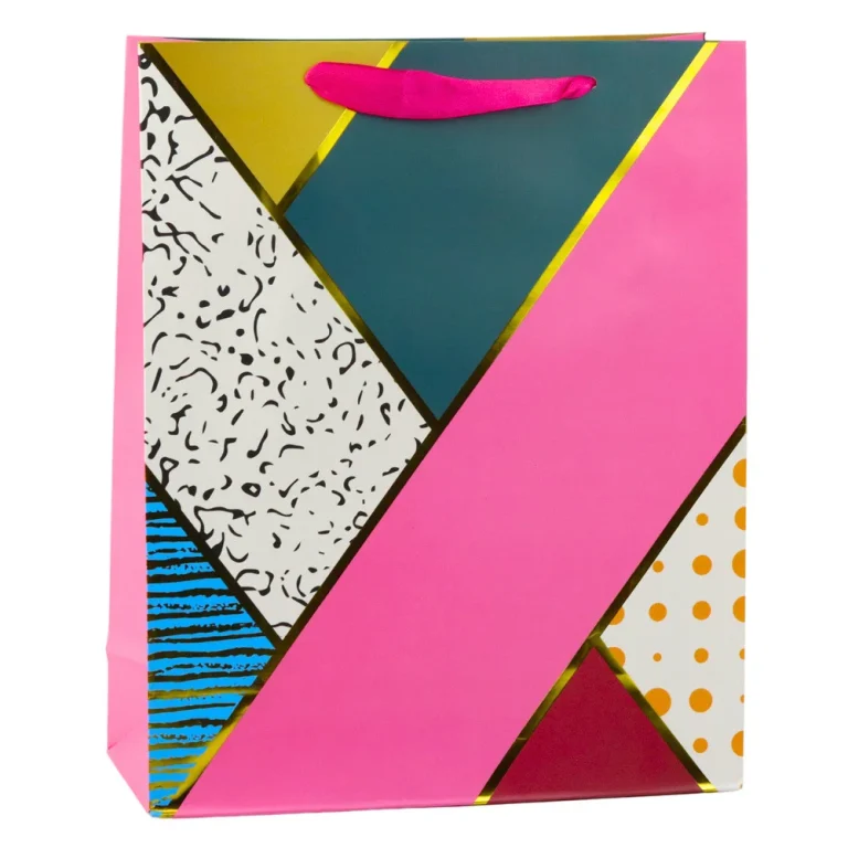 Papirnata Poklon Vrećica S Geometrijskim Uzorcima 32 X 26 X 12 Cm 2