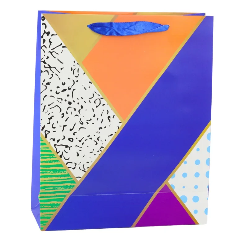 Papirnata Poklon Vrećica S Geometrijskim Uzorcima 32 X 26 X 12 Cm 4