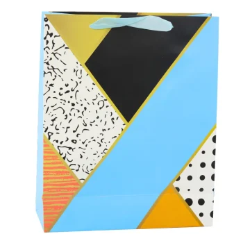 Papirnata Poklon Vrećica S Geometrijskim Uzorcima 32 X 26 X 12 Cm 5