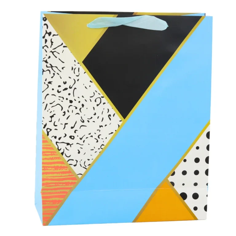 Papirnata Poklon Vrećica S Geometrijskim Uzorcima 32 X 26 X 12 Cm 5