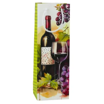 Papirnata Poklon Vrećica U Obliku Vinske Boce 35 X 12 X 9 Cm 2