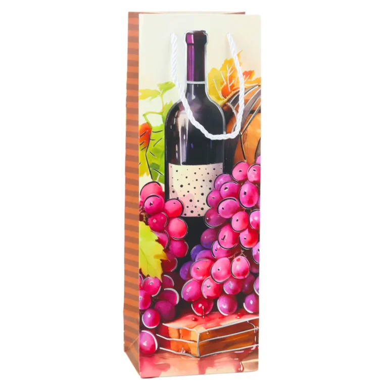 Papirnata Poklon Vrećica U Obliku Vinske Boce 35 X 12 X 9 Cm 3