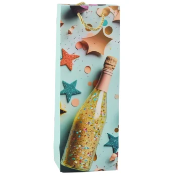 Papirnata Poklon Vrećica Za Bocu šampanjca Pastelni 35 X 12 X 9 Cm 5
