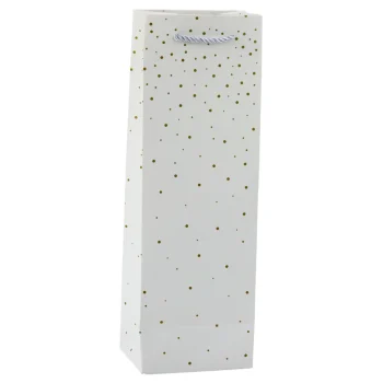 Papirnata Poklon Vrećica Za Vinske Boce Sa Zlatnim Točkicama 35 X 12 X 9 Cm 4