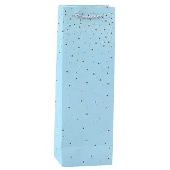 Papirnata Poklon Vrećica Za Vinske Boce Sa Zlatnim Točkicama 35 X 12 X 9 Cm 5