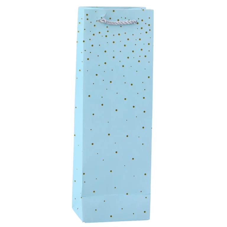 Papirnata Poklon Vrećica Za Vinske Boce Sa Zlatnim Točkicama 35 X 12 X 9 Cm 5