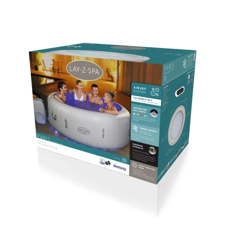 Paris Lay Z Spa Airjet Napuhavanje Jacuzzi Bestway Za 6 Osoba + Navlaka + Pumpa + Filter 10