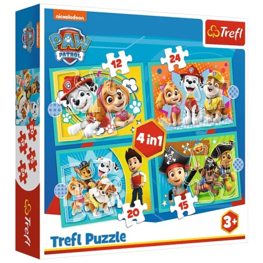 Paw Patrol 4in1 Puzzle Veseli Paw Patrol Team Trefl 34346 1