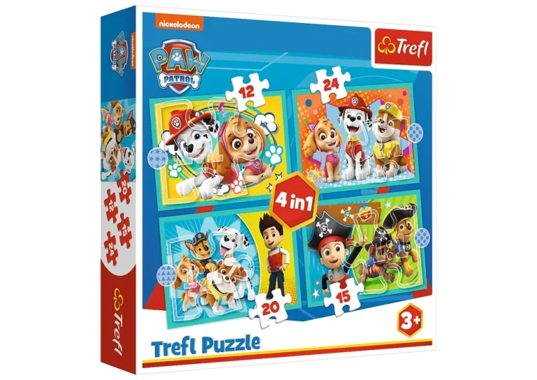 Paw Patrol 4in1 Puzzle Veseli Paw Patrol Team Trefl 34346 1