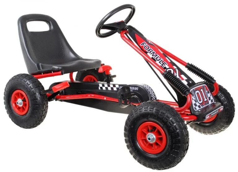 Pedalni Go Kart Air Za Djecu 3+ Crveni + Napuhane Gume + Podesivo Sjedalo 1