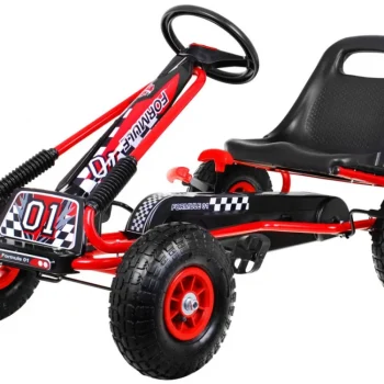 Pedalni Go Kart Air Za Djecu 3+ Crveni + Napuhane Gume + Podesivo Sjedalo 2