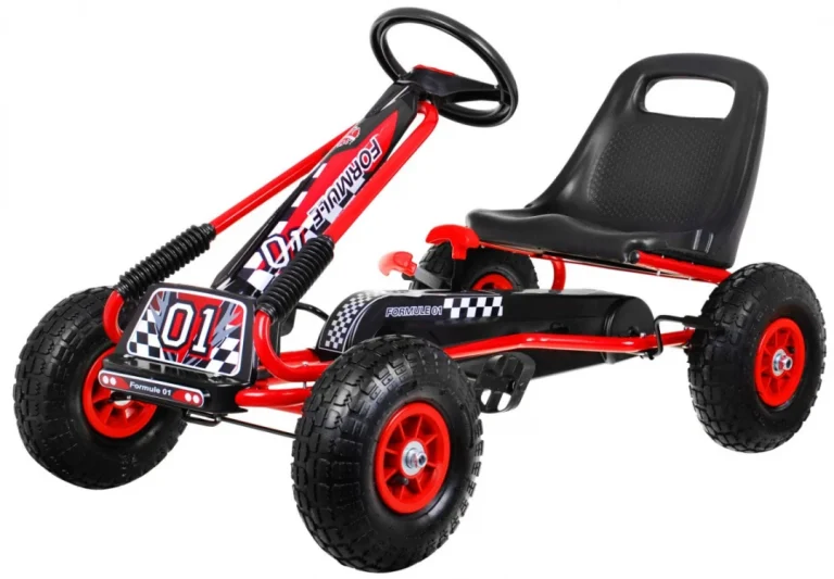 Pedalni Go Kart Air Za Djecu 3+ Crveni + Napuhane Gume + Podesivo Sjedalo 2