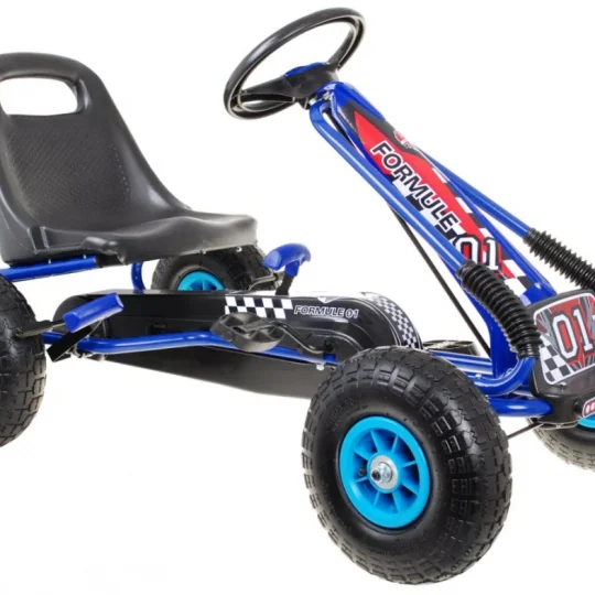 Pedalni Go Kart Air Za Djecu 3+ Plavi + Napuhane Gume + Podesivo Sjedalo 1