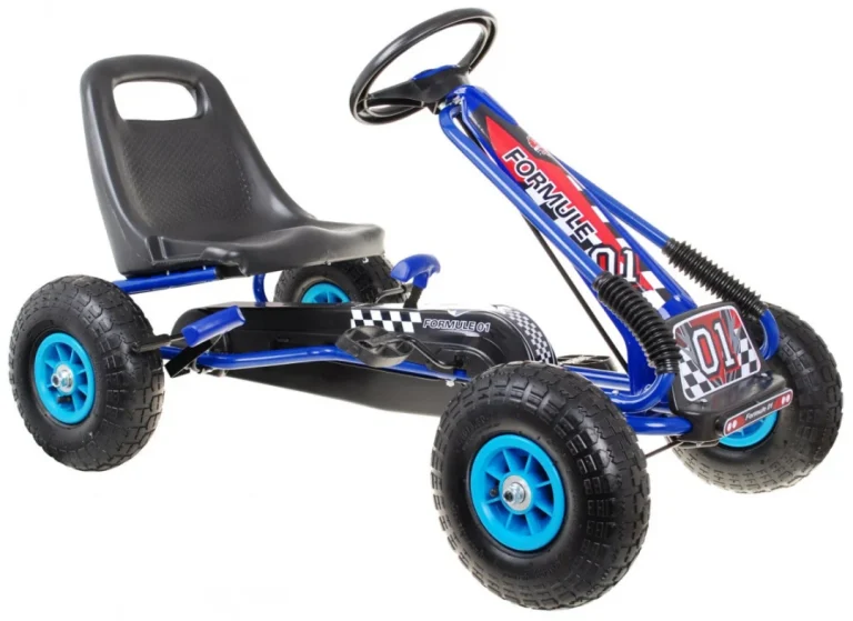 Pedalni Go Kart Air Za Djecu 3+ Plavi + Napuhane Gume + Podesivo Sjedalo 1
