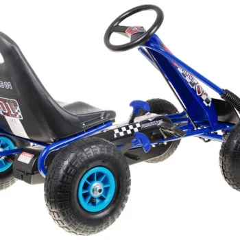 Pedalni Go Kart Air Za Djecu 3+ Plavi + Napuhane Gume + Podesivo Sjedalo 2