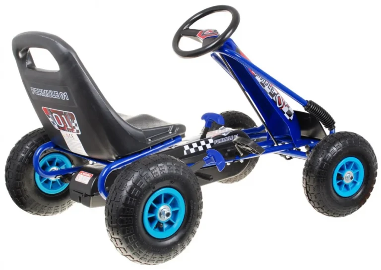 Pedalni Go Kart Air Za Djecu 3+ Plavi + Napuhane Gume + Podesivo Sjedalo 2