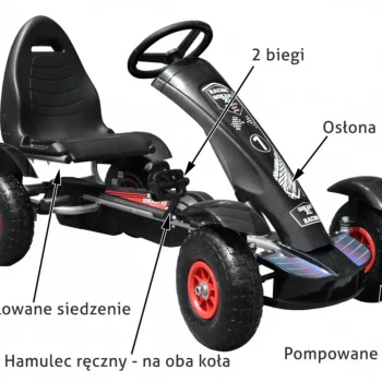 Pedalni Go Kart Racing Xl Crni 3+ 5