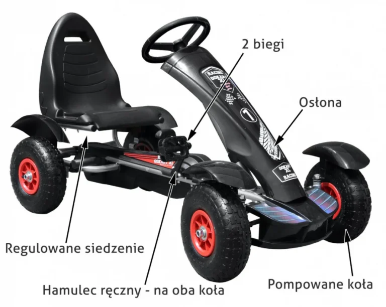 Pedalni Go Kart Racing Xl Crni 3+ 5