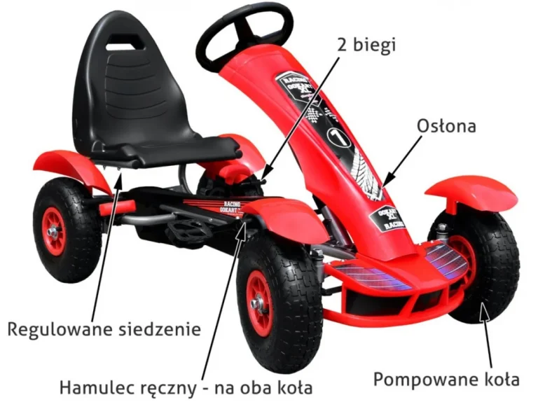 Pedalni Go Kart Racing Xl Crveni 3+ 2