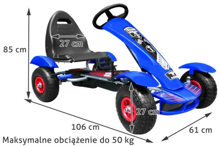 Pedalni Go Kart Racing Xl Plavi 3+ 2
