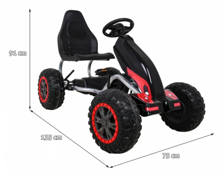 Pedalni Go Kart Strong Crni Nosivost 100 Kg 2