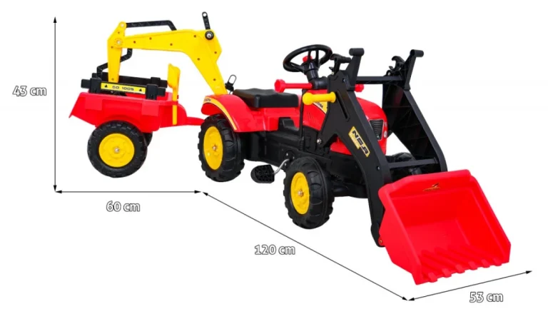 Pedalni Go Kart Traktor Bager S Prikolicom + Pribor 2