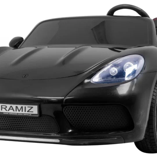 Perfecta Auto Za 2 Djece Crni + Napuhani Kotači + Motor Bez četkica + Mp3 Led + Sporo, Crna Auto Na Akumulator 1