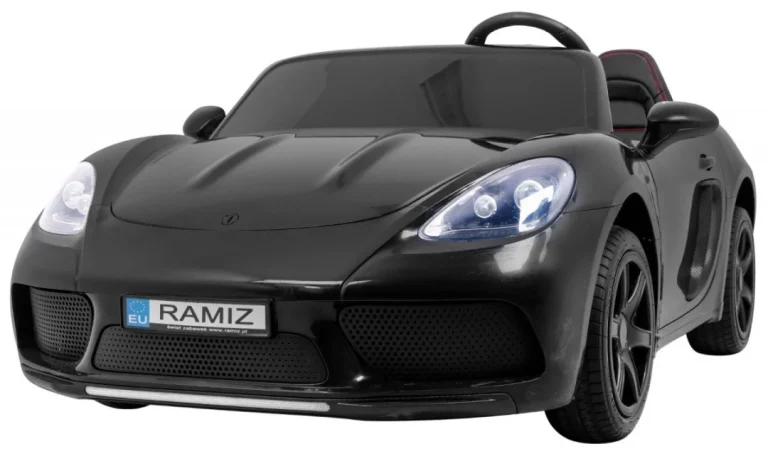 Perfecta Auto Za 2 Djece Crni + Napuhani Kotači + Motor Bez četkica + Mp3 Led + Sporo, Crna Auto Na Akumulator 1